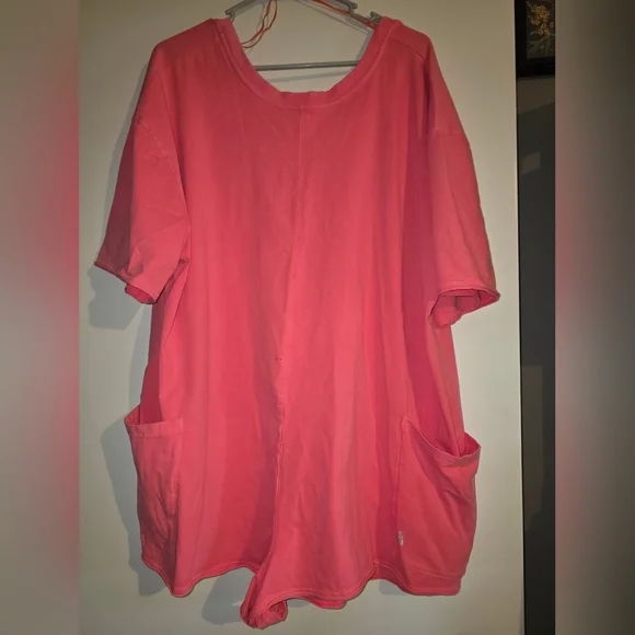 Free People Hibiscus Hot Shot Tee Romper Size XL - Picture 1 of 6